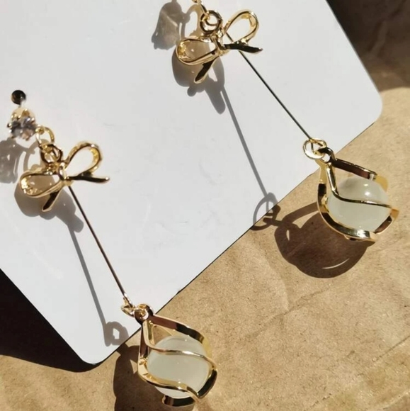 *Serendipity* Opal Drop Earrings - Picture 2 of 4